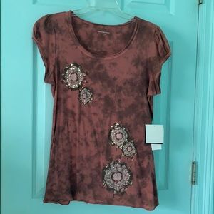 Calvin Klein Jeans Red Acid Washed Tshirt Size L